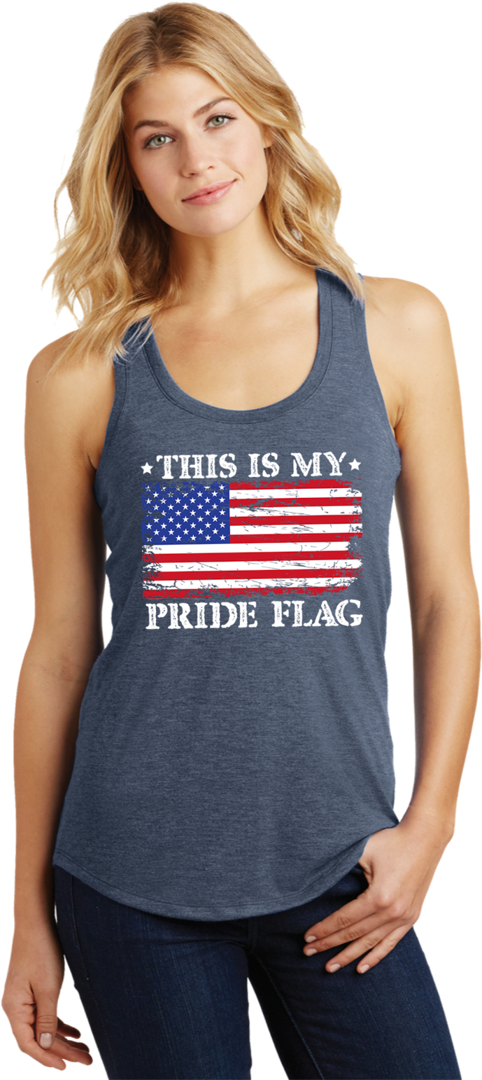USA This is My Pride Flag Womens Racerback Tank Top - Picture 6 of 8