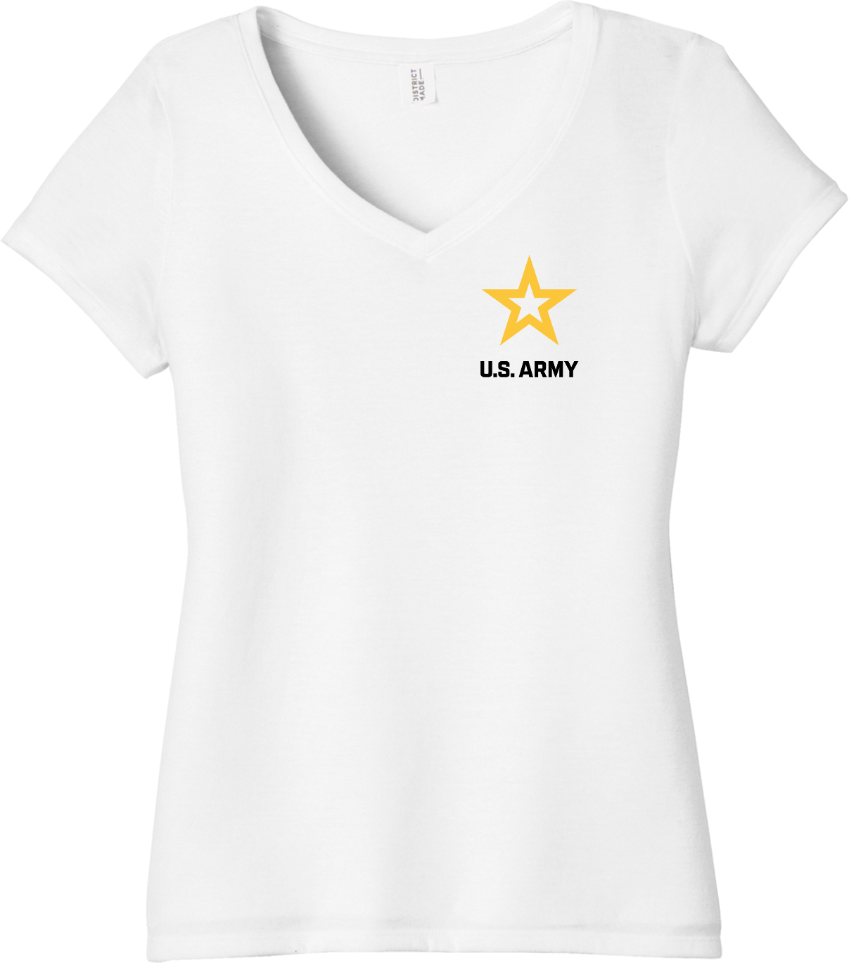 US Army Star Logo Black Chest Print Womens Tri Blend V-neck T-Shirt