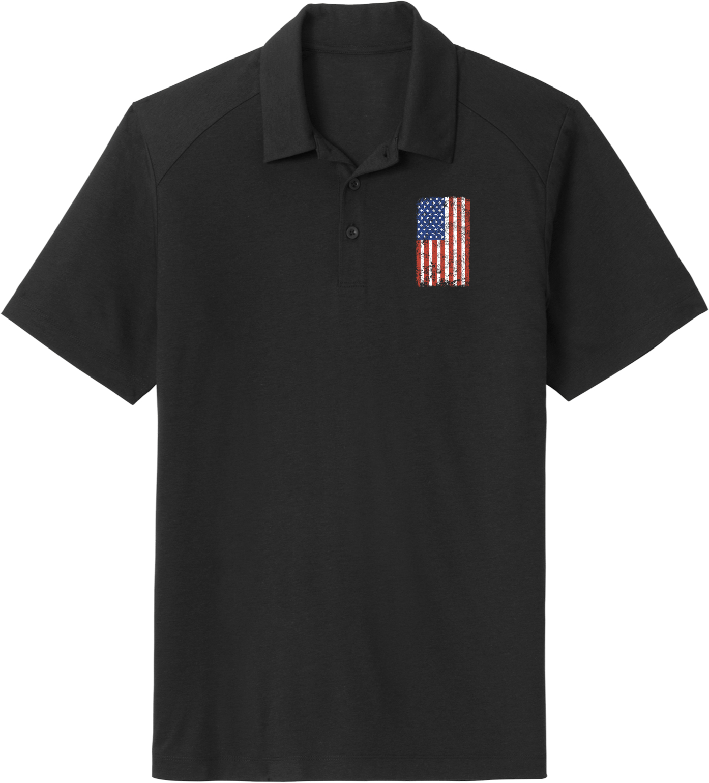 Vertical USA Grunge Flag Tri Blend Polo Shirt