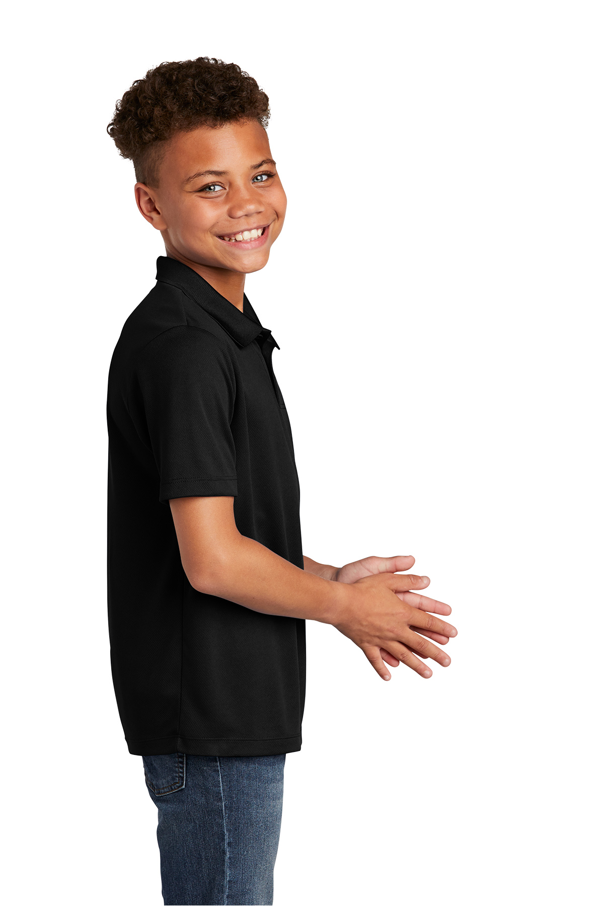 Pickleball Badge Chest Print Youth Polo Shirt for Active Kids
