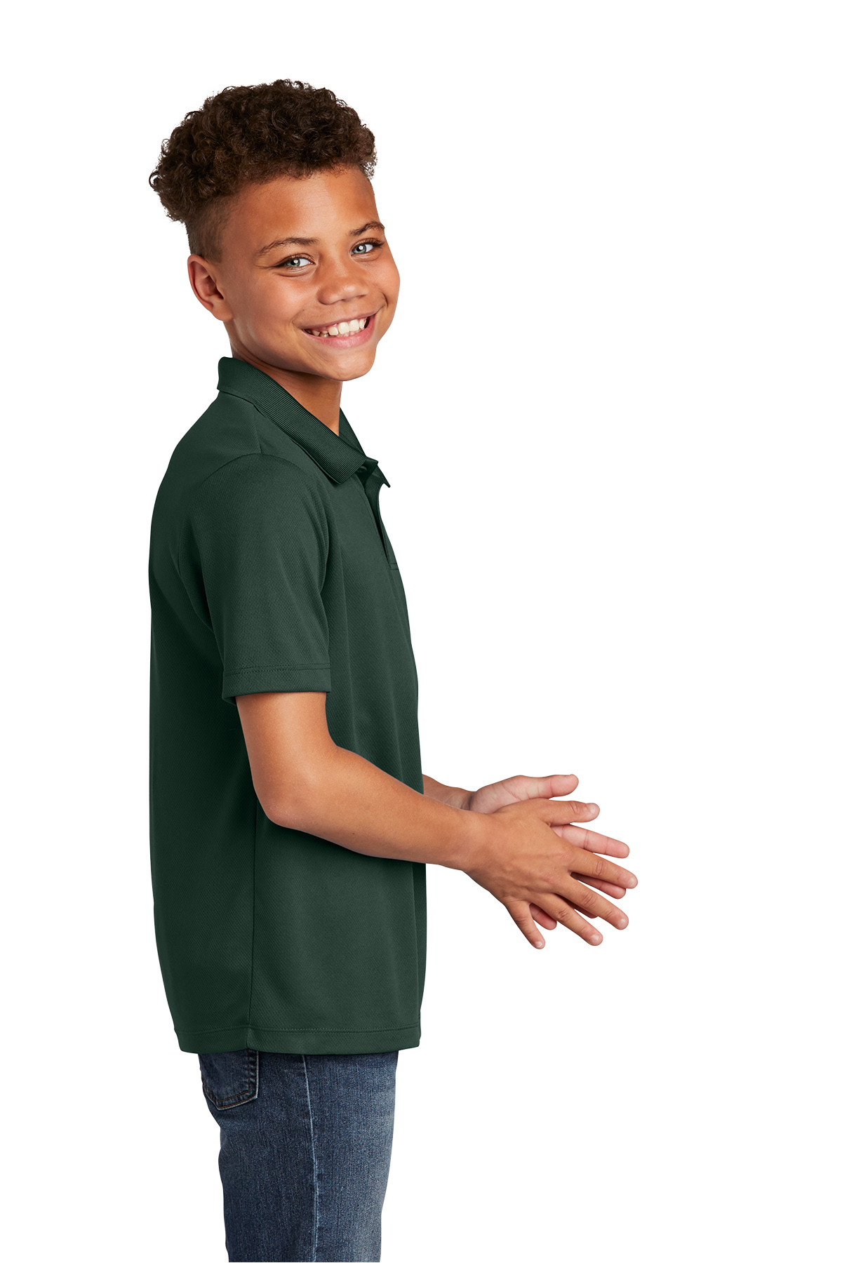 Pickleball Badge Chest Print Youth Polo Shirt for Active Kids
