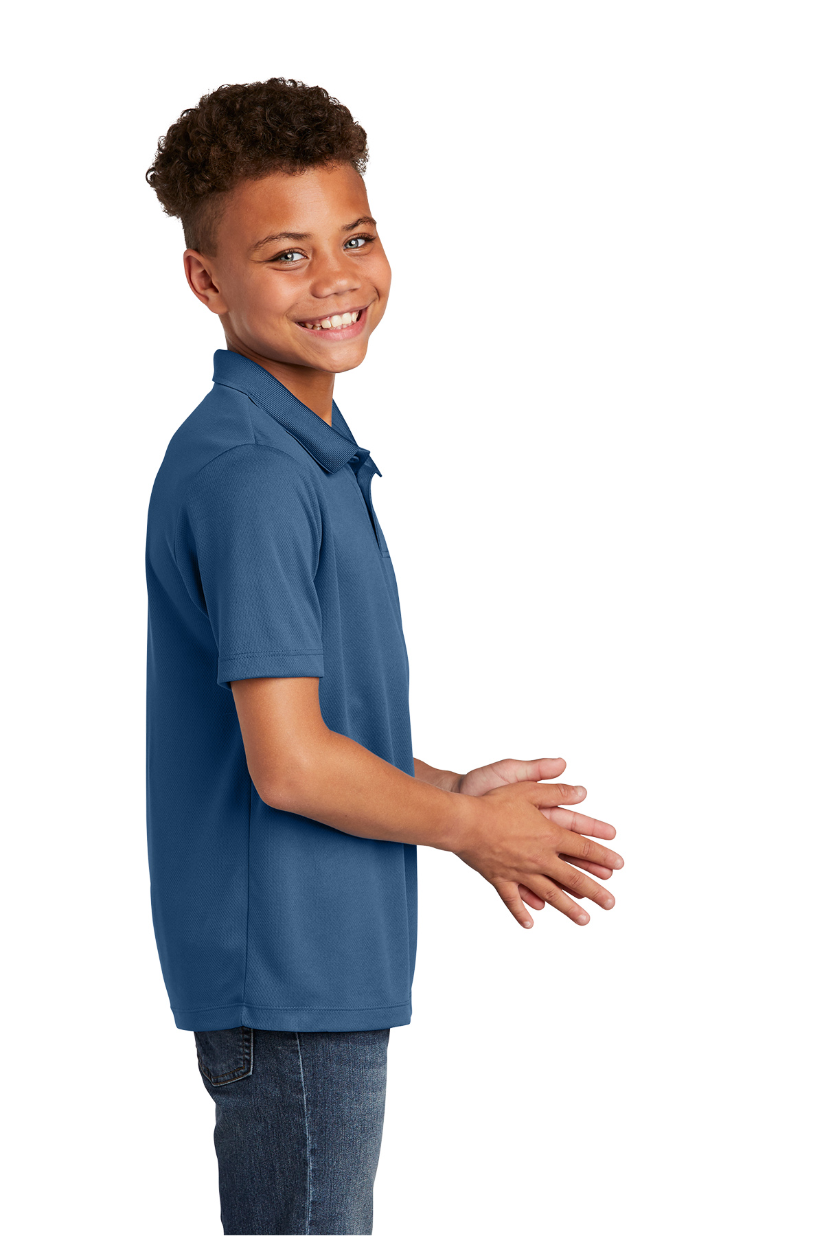 Pickleball Badge Chest Print Youth Polo Shirt for Active Kids
