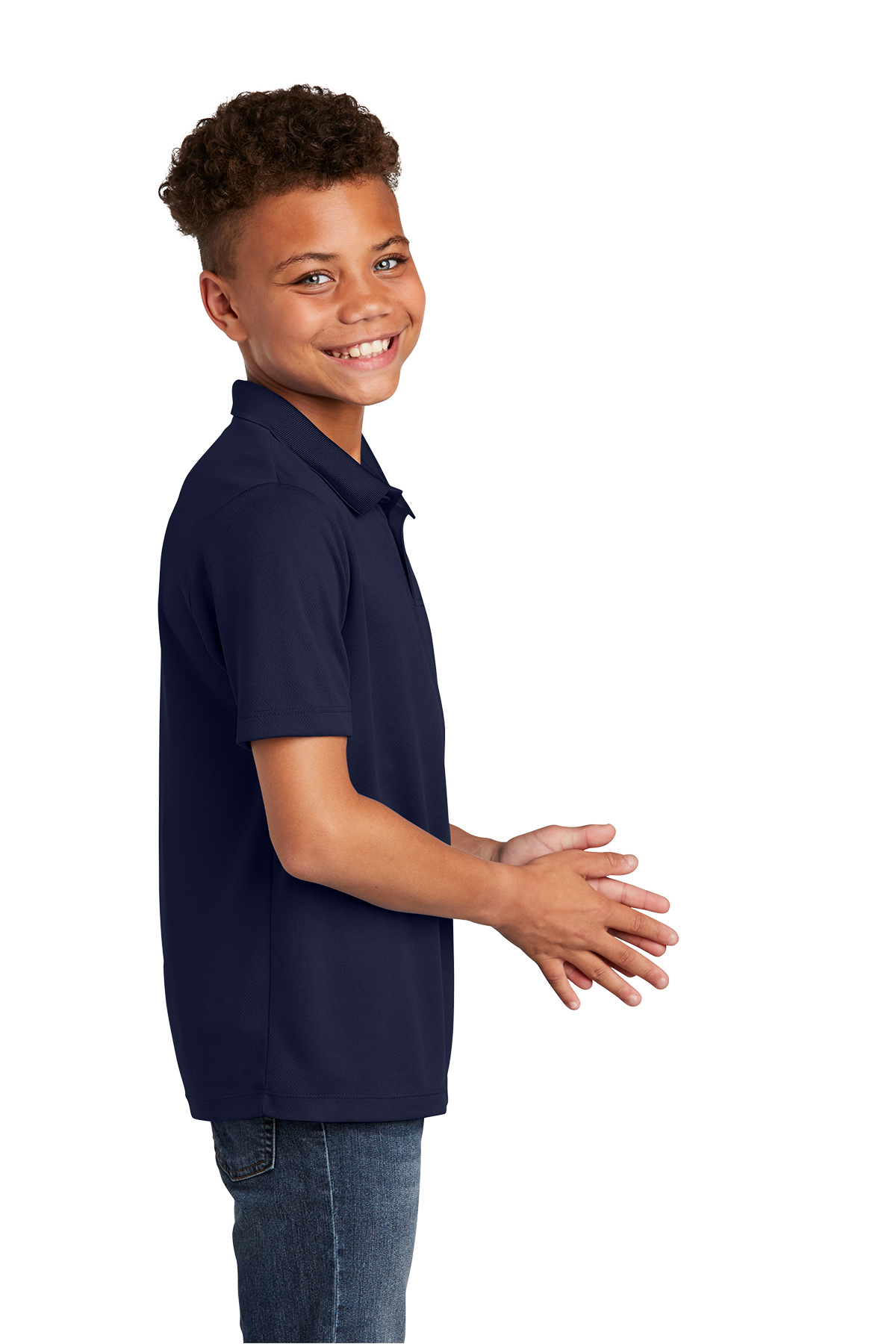 USA Distressed Chest Print Youth Polo Shirt - Picture 17 of 18