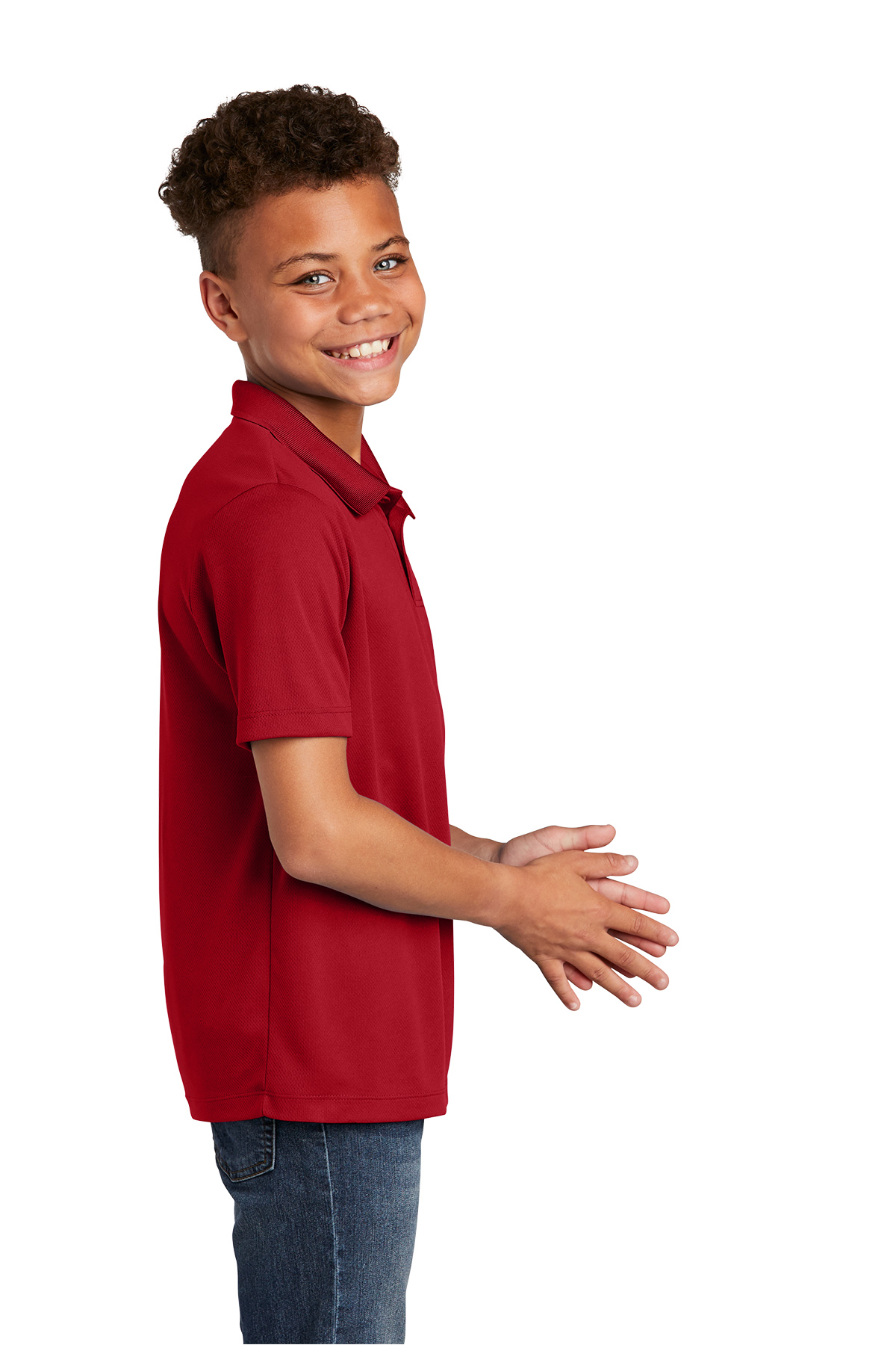 Pickleball Badge Chest Print Youth Polo Shirt for Active Kids