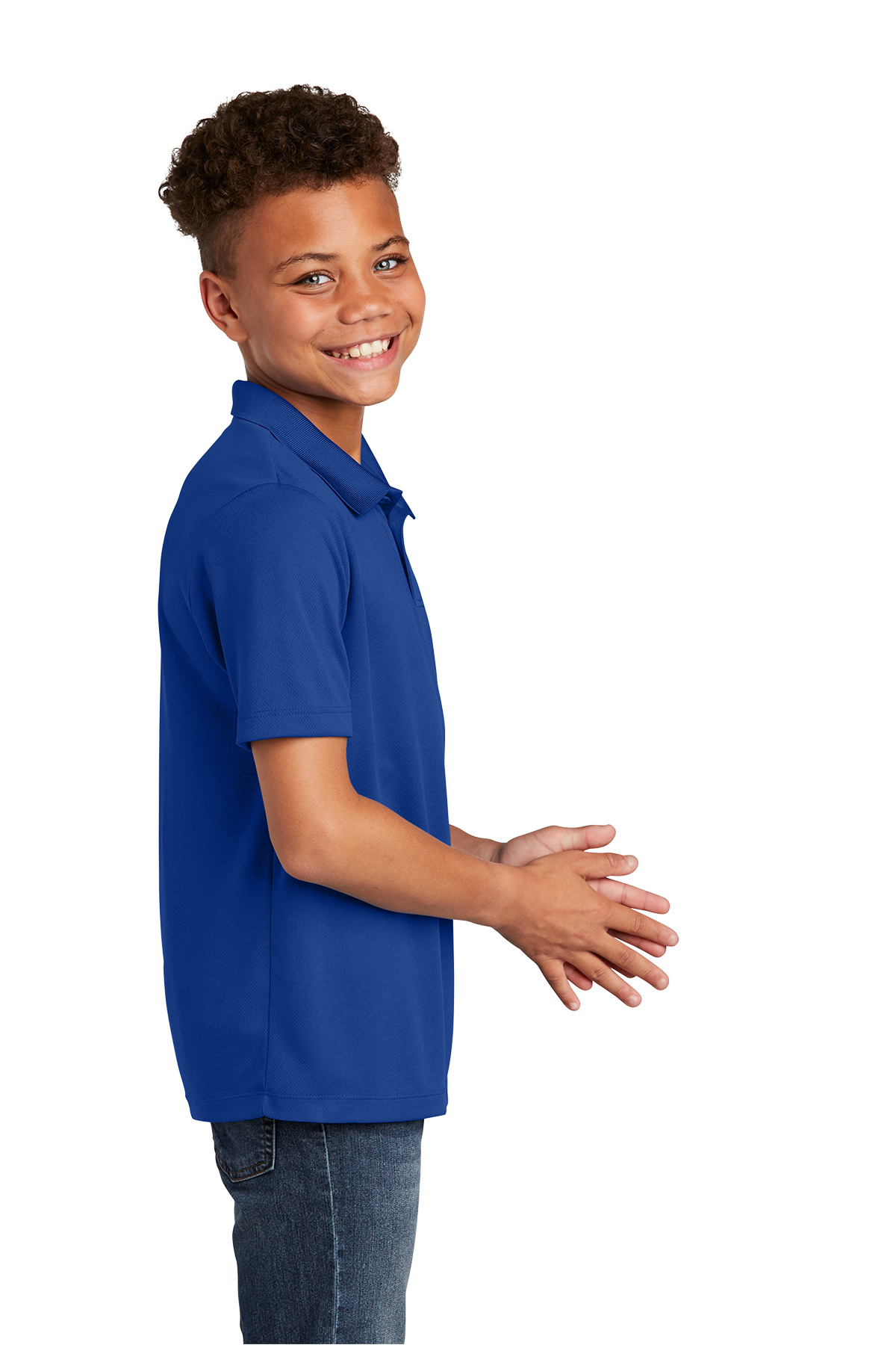 Pickleball Badge Chest Print Youth Polo Shirt for Active Kids